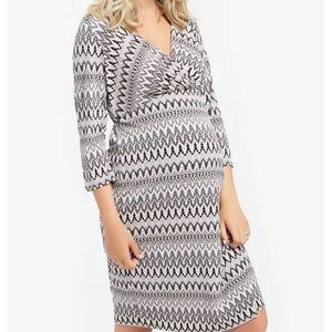 MATERNITY WRAP GRAY & BLACK DRESS SIZE MEDIUM